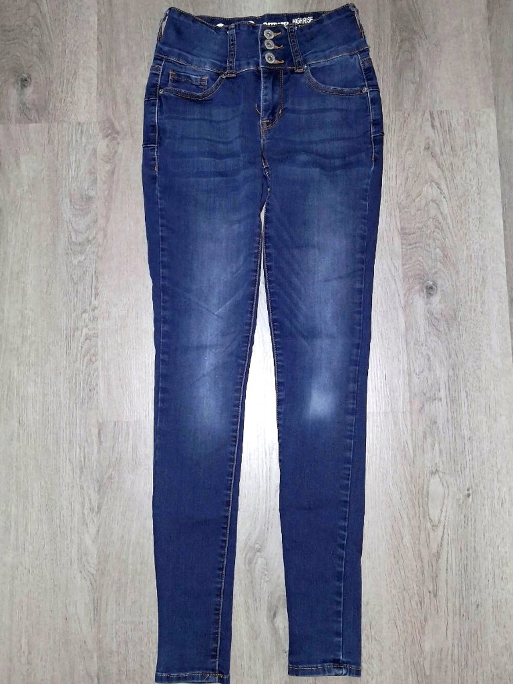 S.O.N.G. Curvy High Rise Skinny Ankle Jeans Size 1/25 Distressed Denim Dark Wash